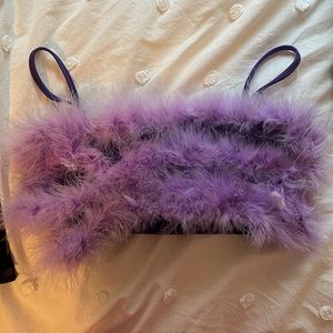 Purple Feather Crop Top